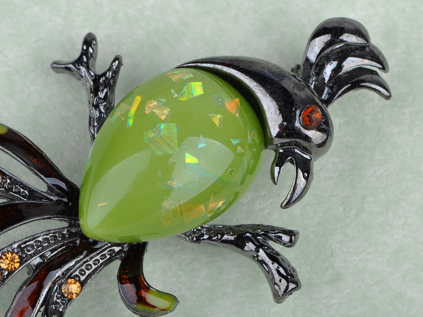 Austrian Emerald Stunning Rebirth Phoenix Bird Pin Broooch