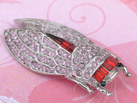 Light Pink Big Cicada Bug Insect Brooch Pin