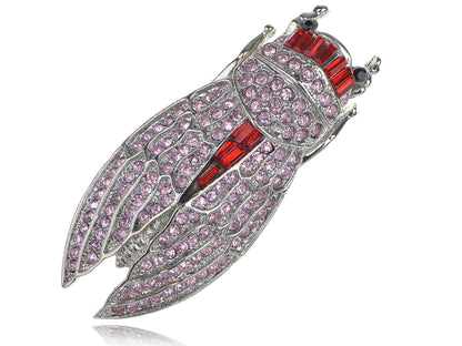 Light Pink Big Cicada Bug Insect Brooch Pin