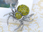 Vintage Repro Peridot Spider Jewelry Pin Brooch