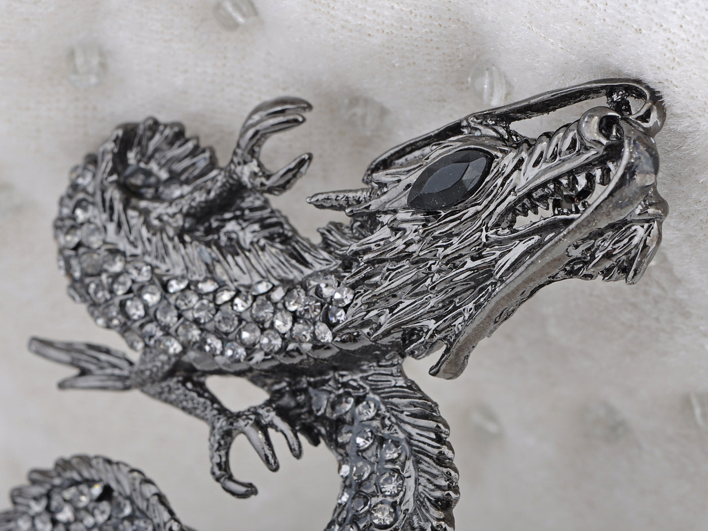 Gun Topaz Colored Antique Dragon Brooch Pin