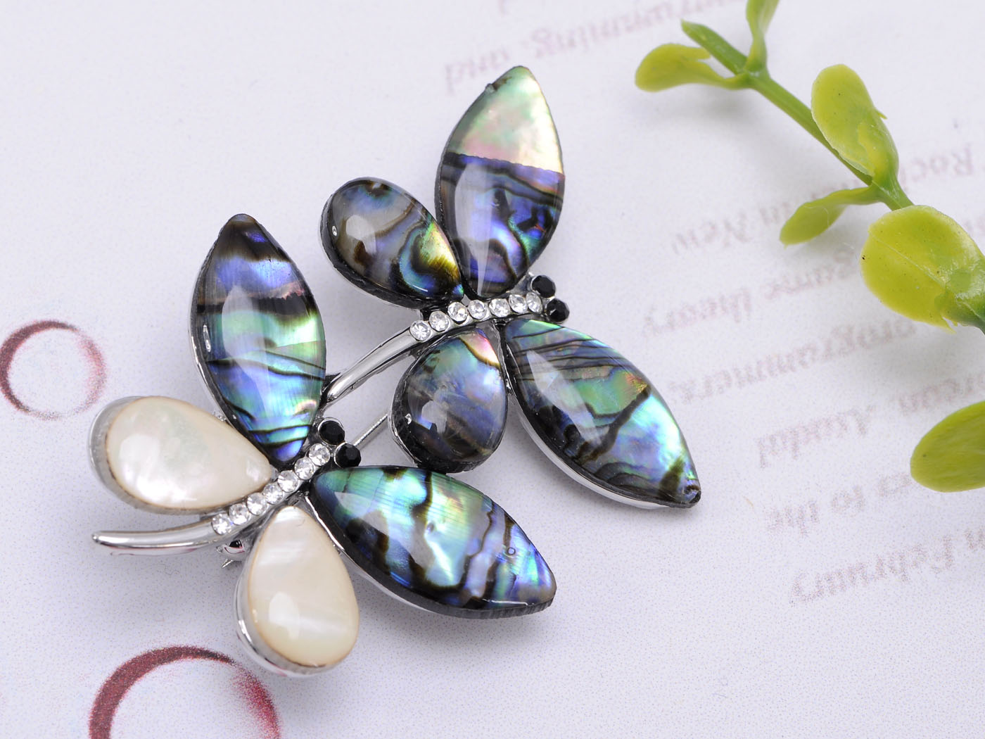 Enamel Ss Two Dragonfly Brooch Pin