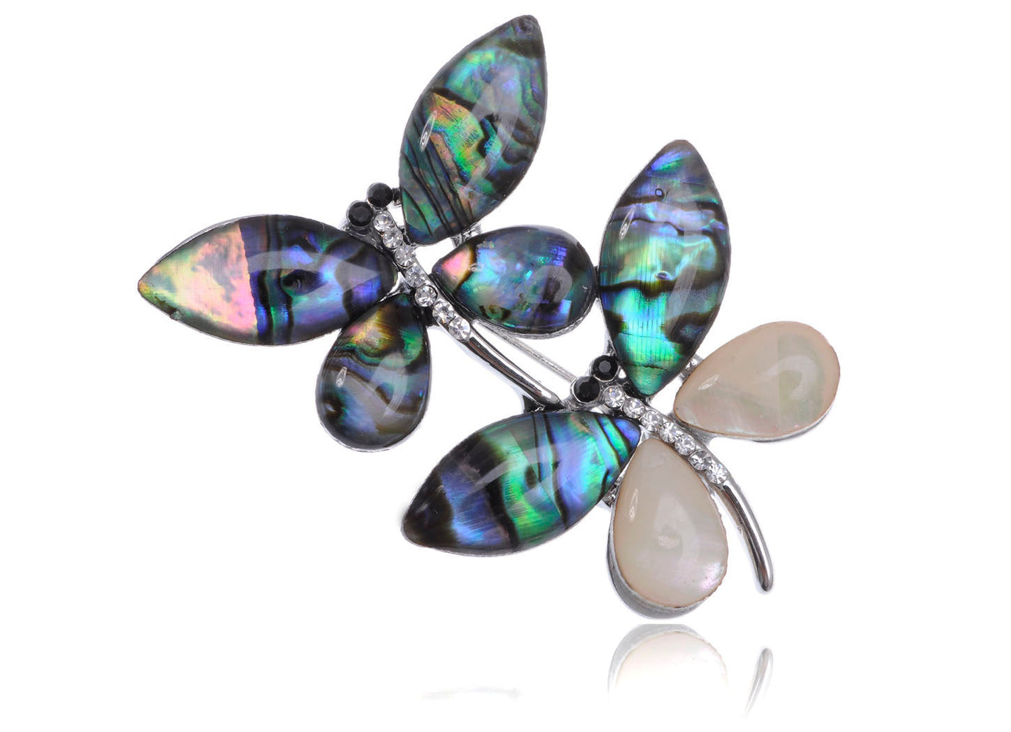 Enamel Ss Two Dragonfly Brooch Pin