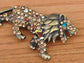 Geunine Topaz Roaring King Lion Animal Pin Brooch