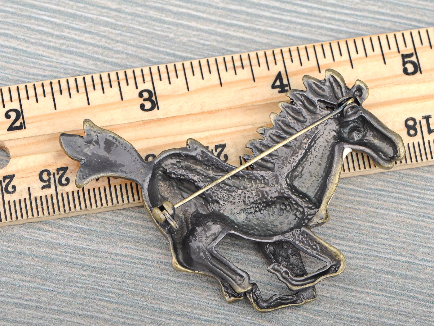 Vintage Reproduction Multicolored Enamel Paint Horse Pin Brooch