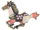 Vintage Reproduction Multicolored Enamel Paint Horse Pin Brooch