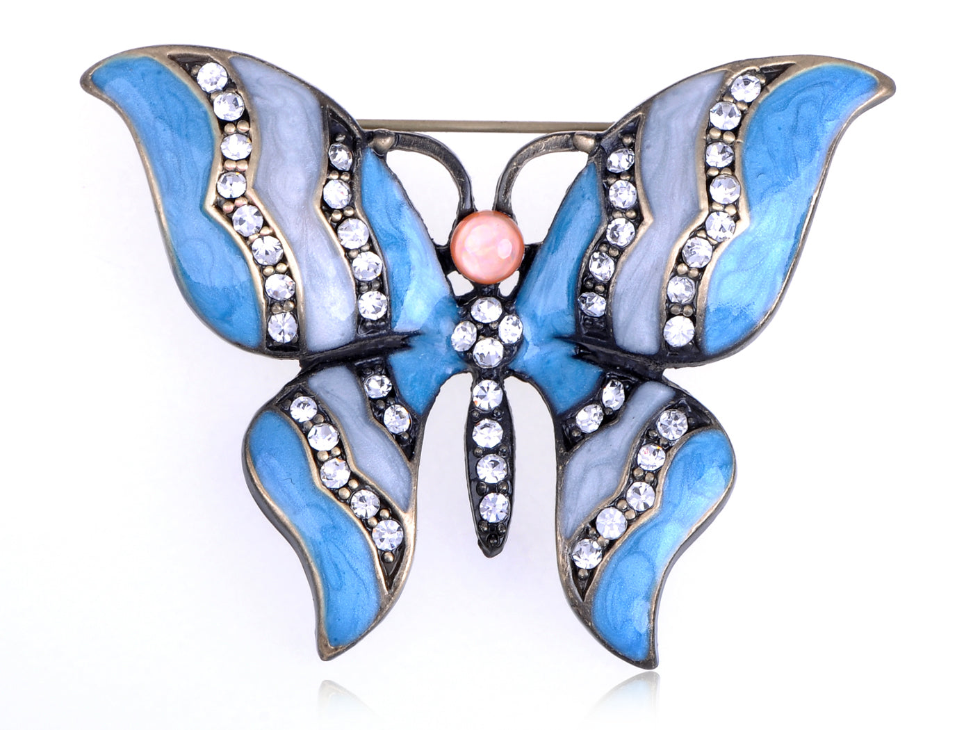 Dazzling Romantic Ruby Red Butterfly Enamel Paint Brooch Pin