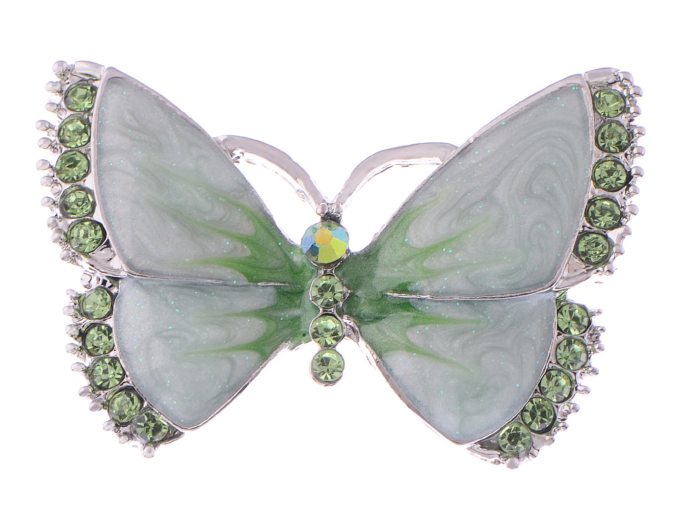 Austrian Peridot Color Enamel Butterfly Jewelry Pin Brooch