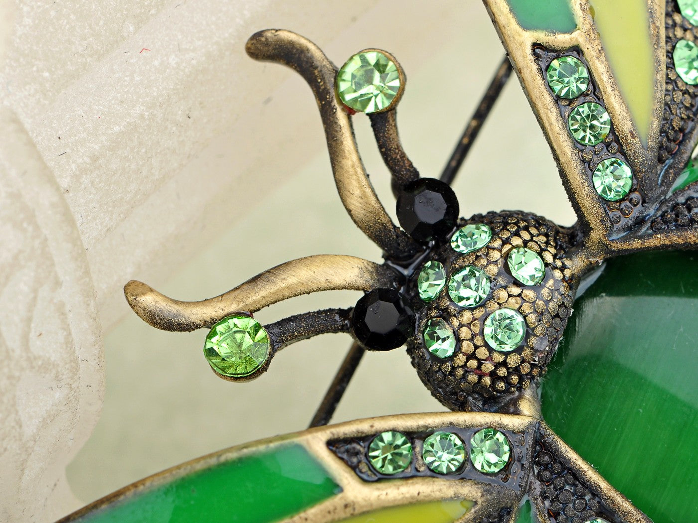 Peridot Green Ladybug Fly Insect Jewelry Brooch Pin