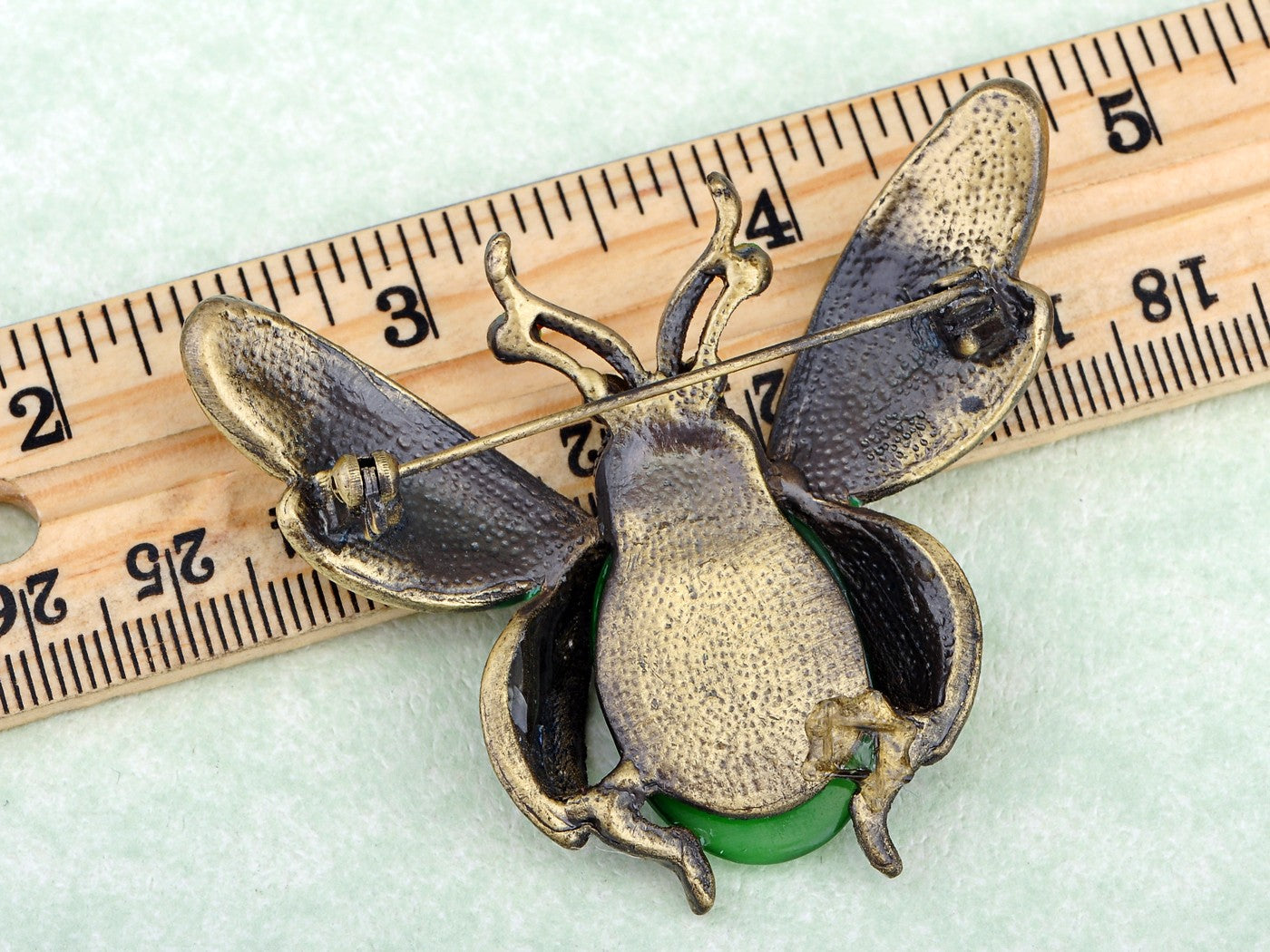 Peridot Green Ladybug Fly Insect Jewelry Brooch Pin