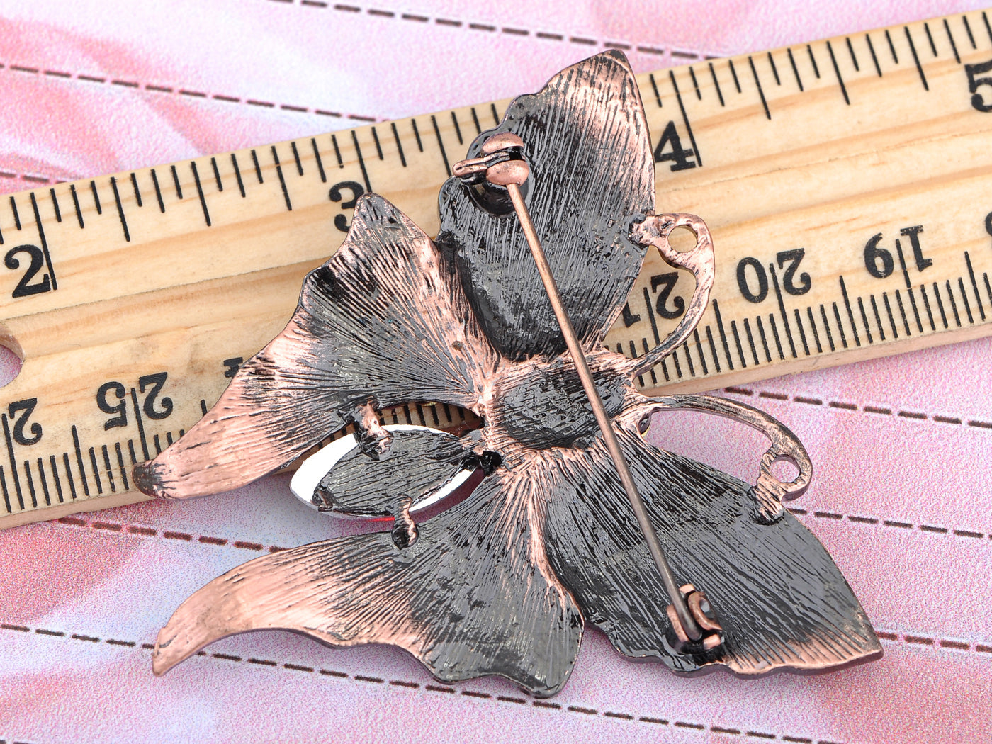 Dazzling Romantic Ruby Red Butterfly Enamel Paint Brooch Pin