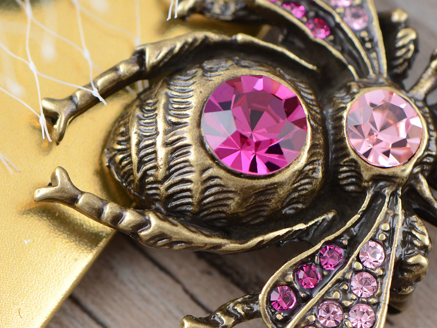 Gun Antique Blue Bumble Bee Fly Brooch Pin