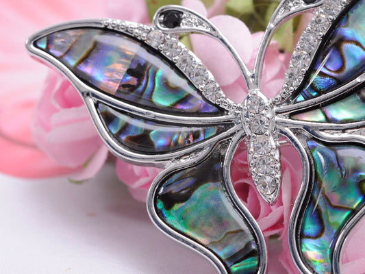 Shine Abalone Colored Enamel Butterfly Insect Brooch Pin