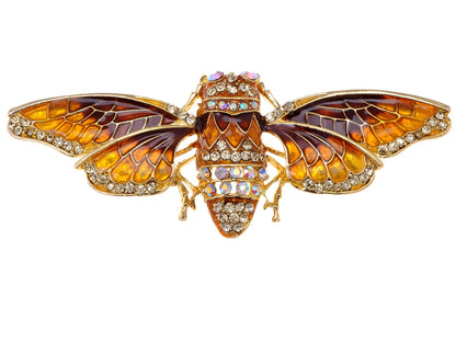 Iridescent Colored Insect Moth Brooch Pin