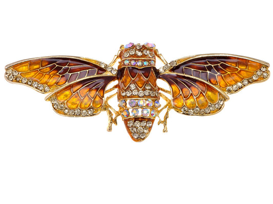 Iridescent Colored Insect Moth Brooch Pin