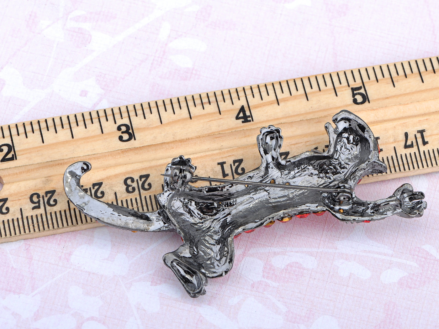 Ruby Red Austrian Rhine Leopard Animal Jewelry Pin Brooch