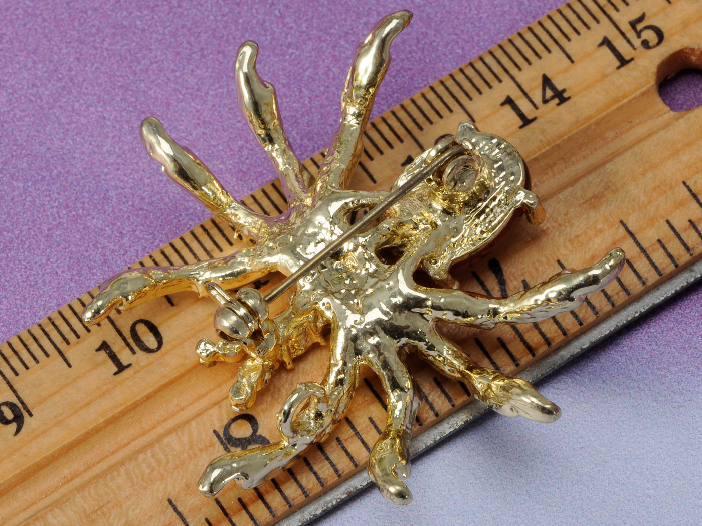 Warm Amber Spider Jewelry Pin Brooch