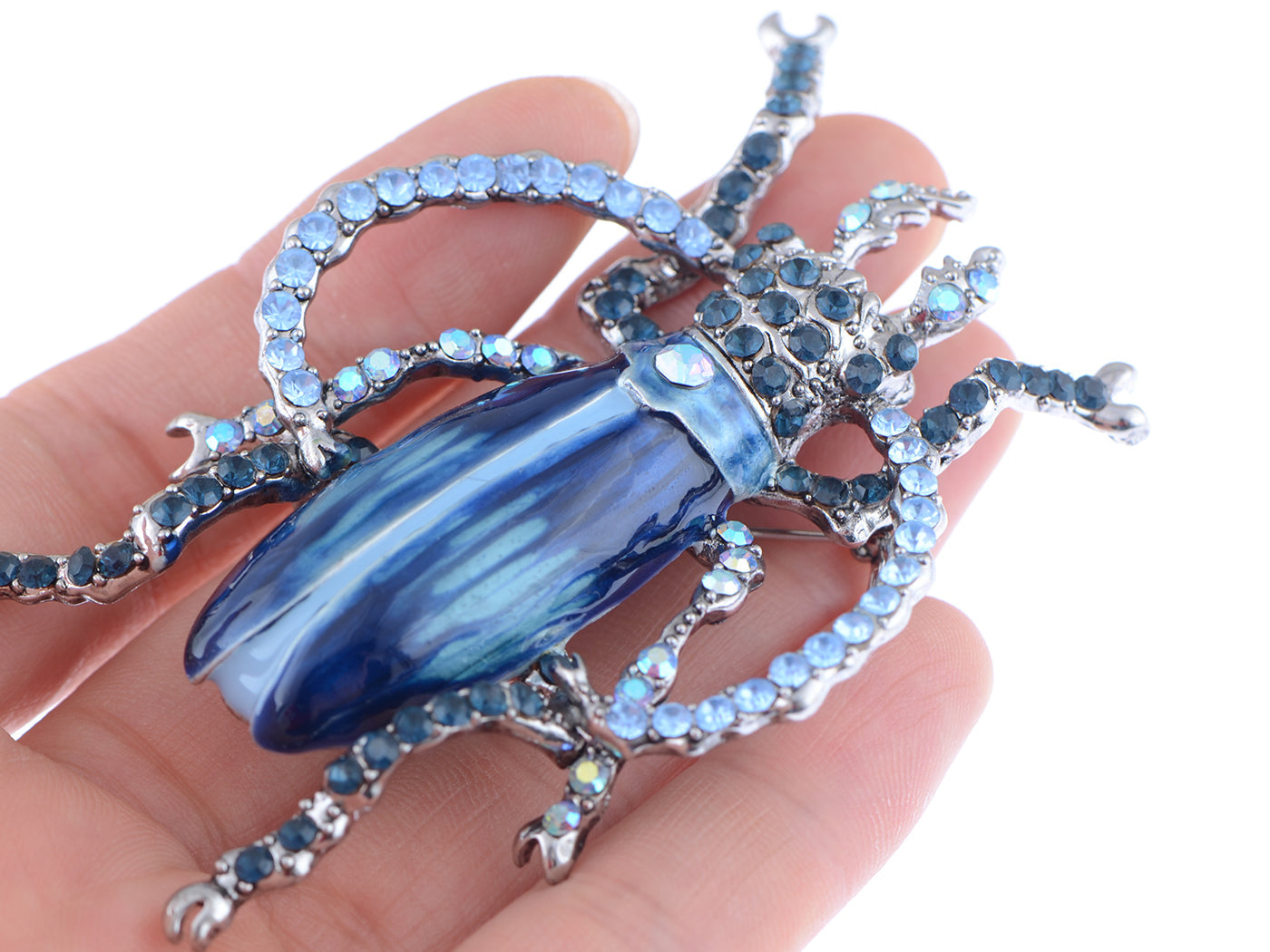 Handpainted Enamel Ruby Red Color Beetle Insect Bug Lapel Pin Brooch