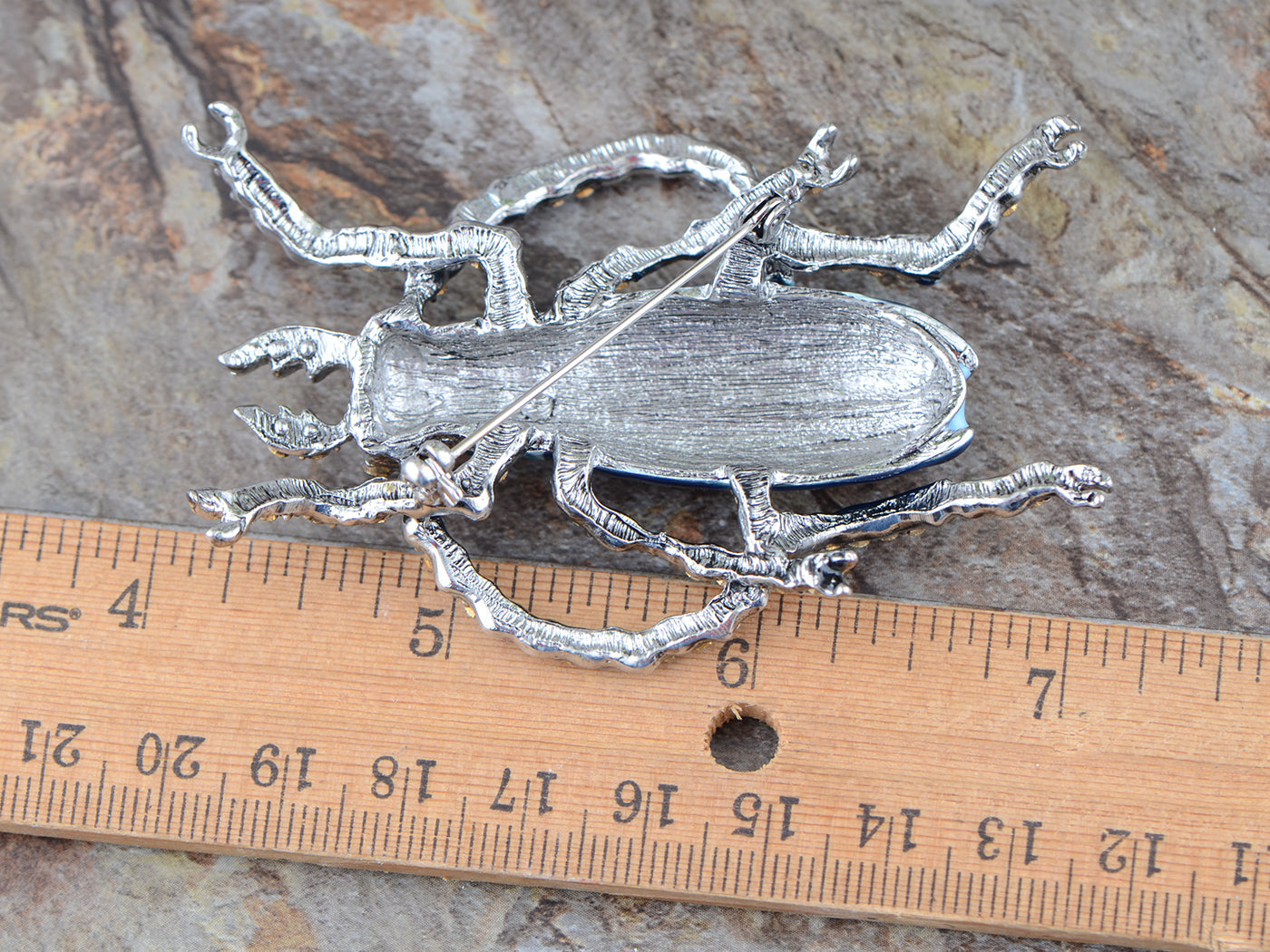 Handpainted Enamel Ruby Red Color Beetle Insect Bug Lapel Pin Brooch