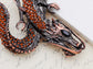 Gun Topaz Colored Antique Dragon Brooch Pin