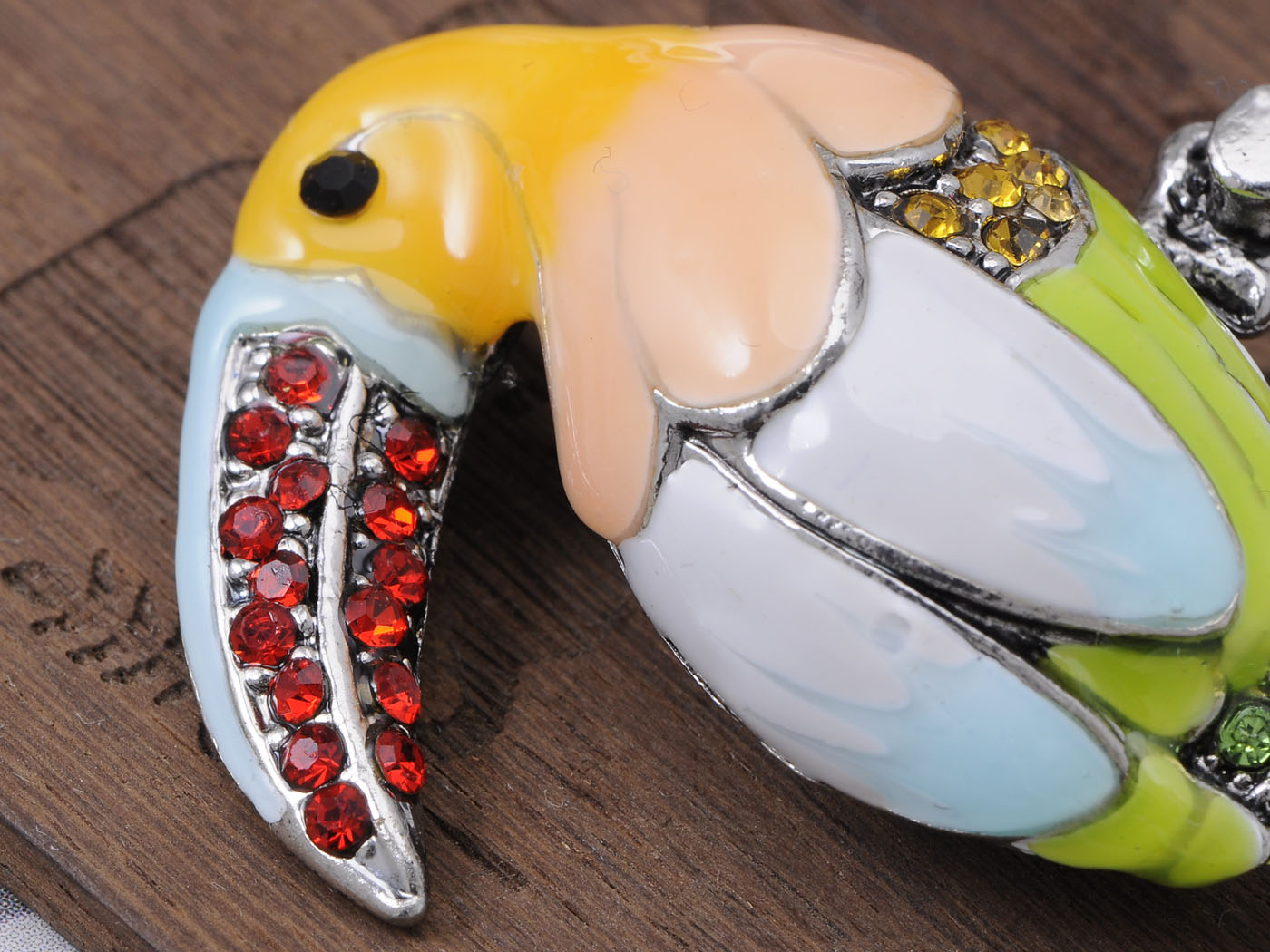 Multicolor Hand Painted Enamel Rainforest Toucan Parrot Bird Animal Brooch Pin