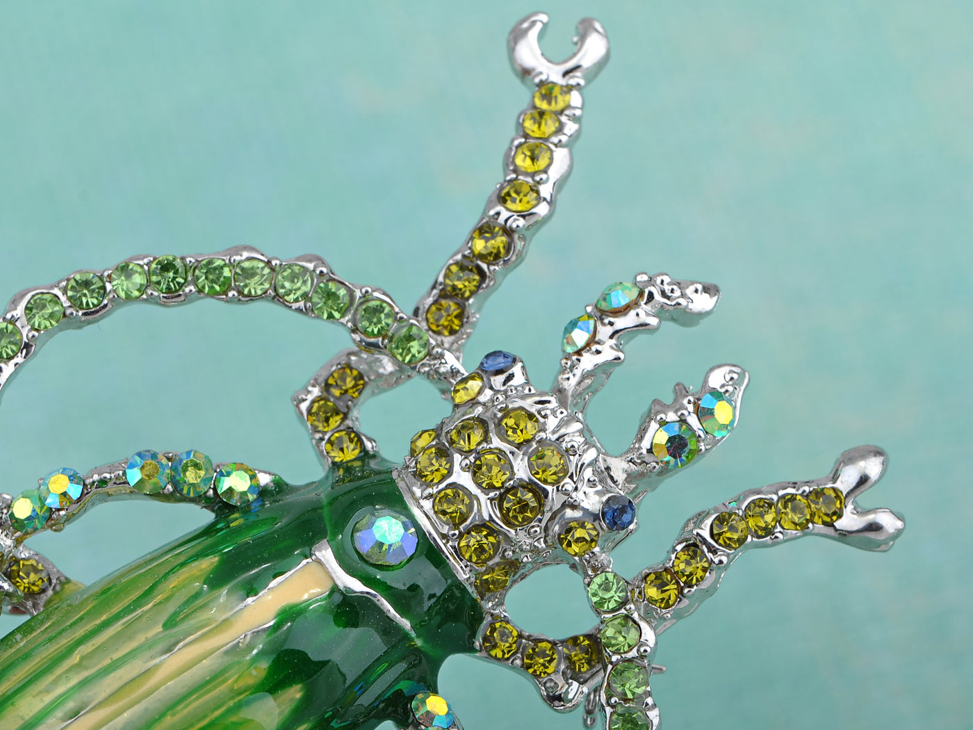 Handpainted Enamel Ruby Red Color Beetle Insect Bug Lapel Pin Brooch