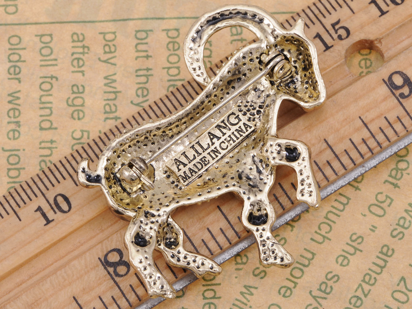 Multicoloured Accented D Buck Pin Brooch