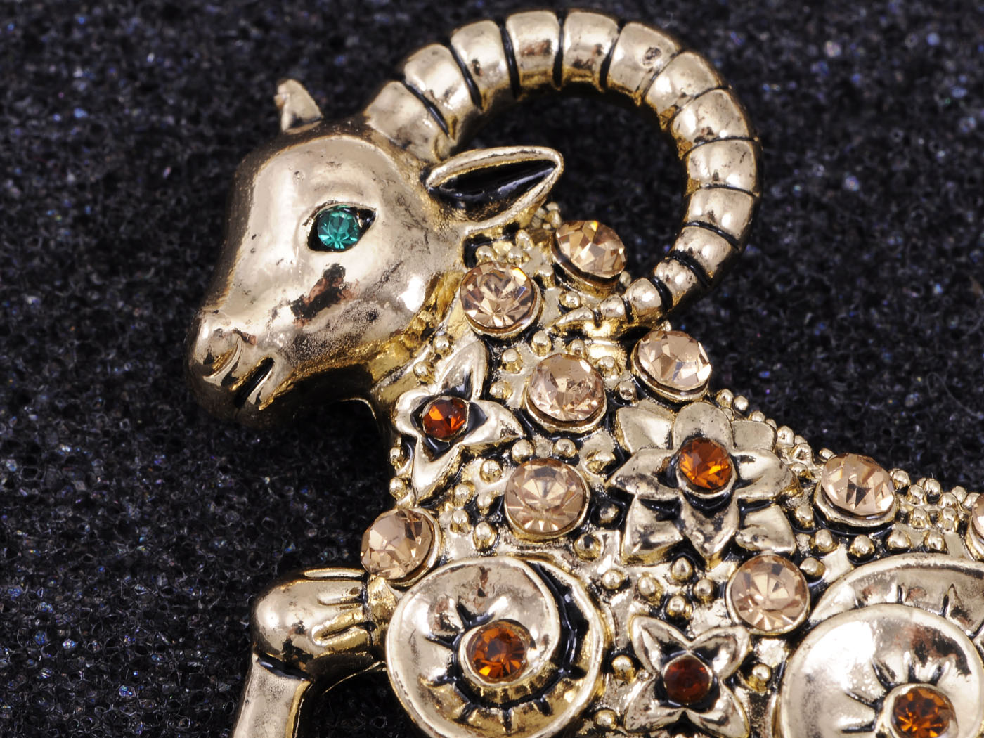 Multicoloured Accented D Buck Pin Brooch