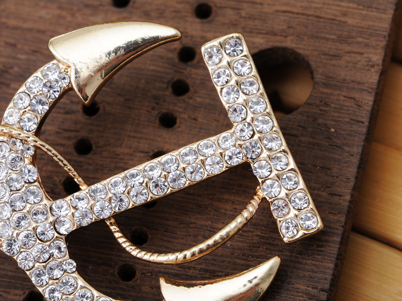 Contemporary Accented Anchor Pin Brooch