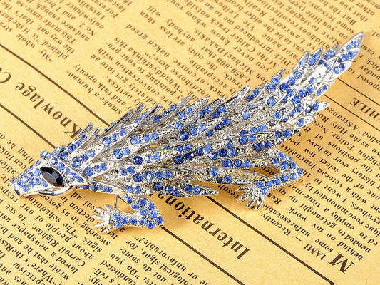 Dangerous Blue Crocodile Jewelry Pin Brooch