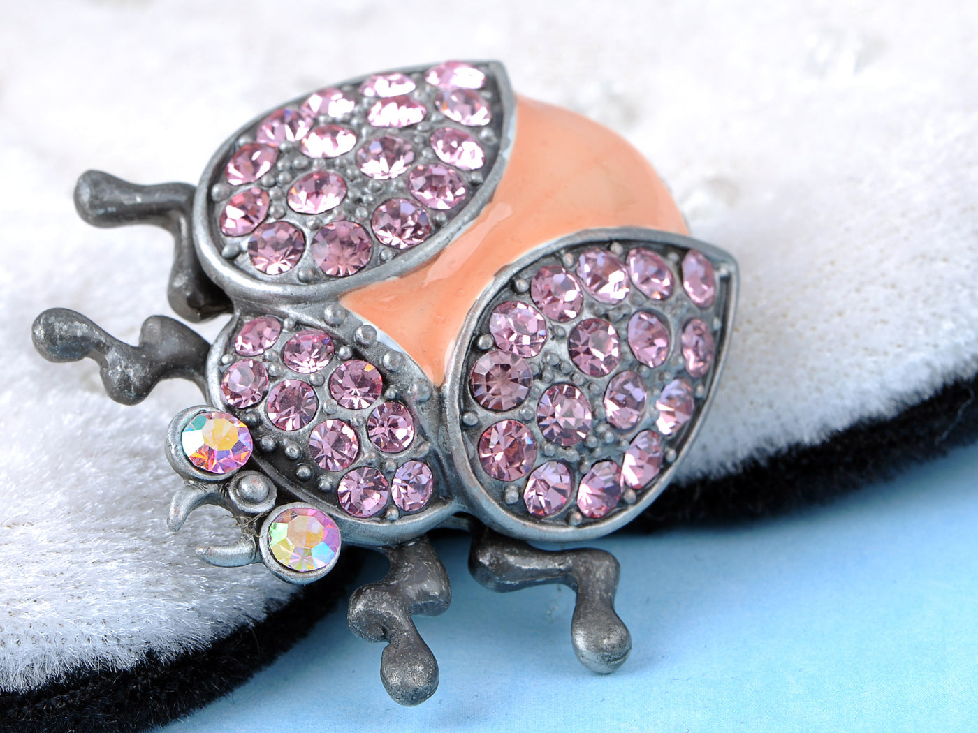 Fun Rose Pink Ladybug Insect Jewelry Pin Brooch