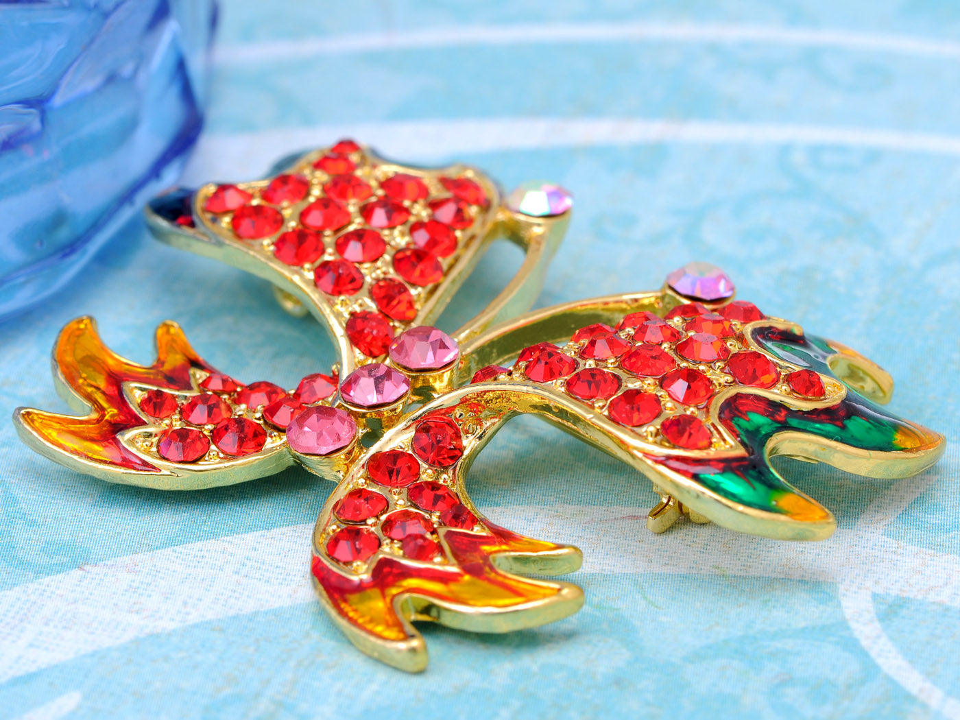 Fiery Fire Ruby Red Butterfly Jewelry Pin Brooch