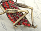 Antique Red Grasshopper Cricket Insect Brooch Pin