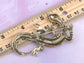 Antique Silver Grey Vintage Gothic Gecko Lizard Long Brooch Pin