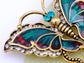 Rose Pink Peridot Green Butterfly Pin Brooch