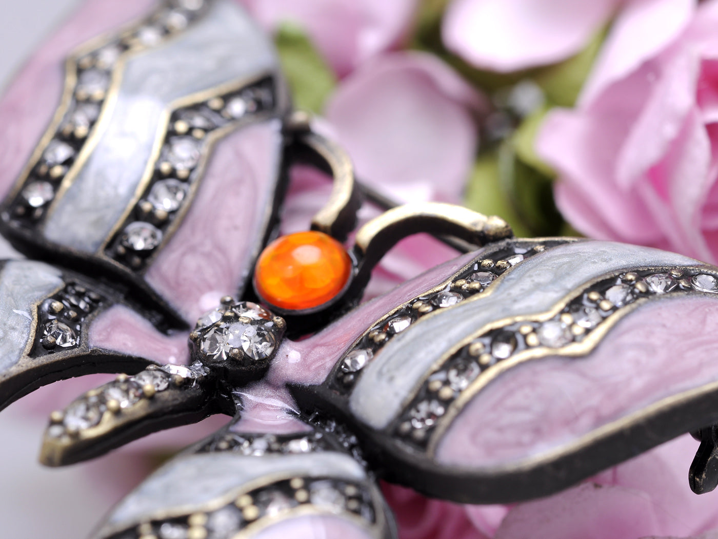 Rose Pink Pastel Enamel Butterfly Pin Brooch