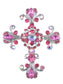 Victorian Flourish Flower God Cross Pin Brooch Purple