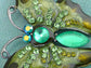 Antique Green Vintage Butterfly Brooch Pin