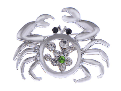 Silver Funny Alaskan Pincer Crab Pin Brooch