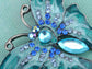 Enamel Wing Blue Green Sapphire Gem Butterfly Moth Pin Brooch
