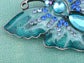 Enamel Wing Blue Green Sapphire Gem Butterfly Moth Pin Brooch