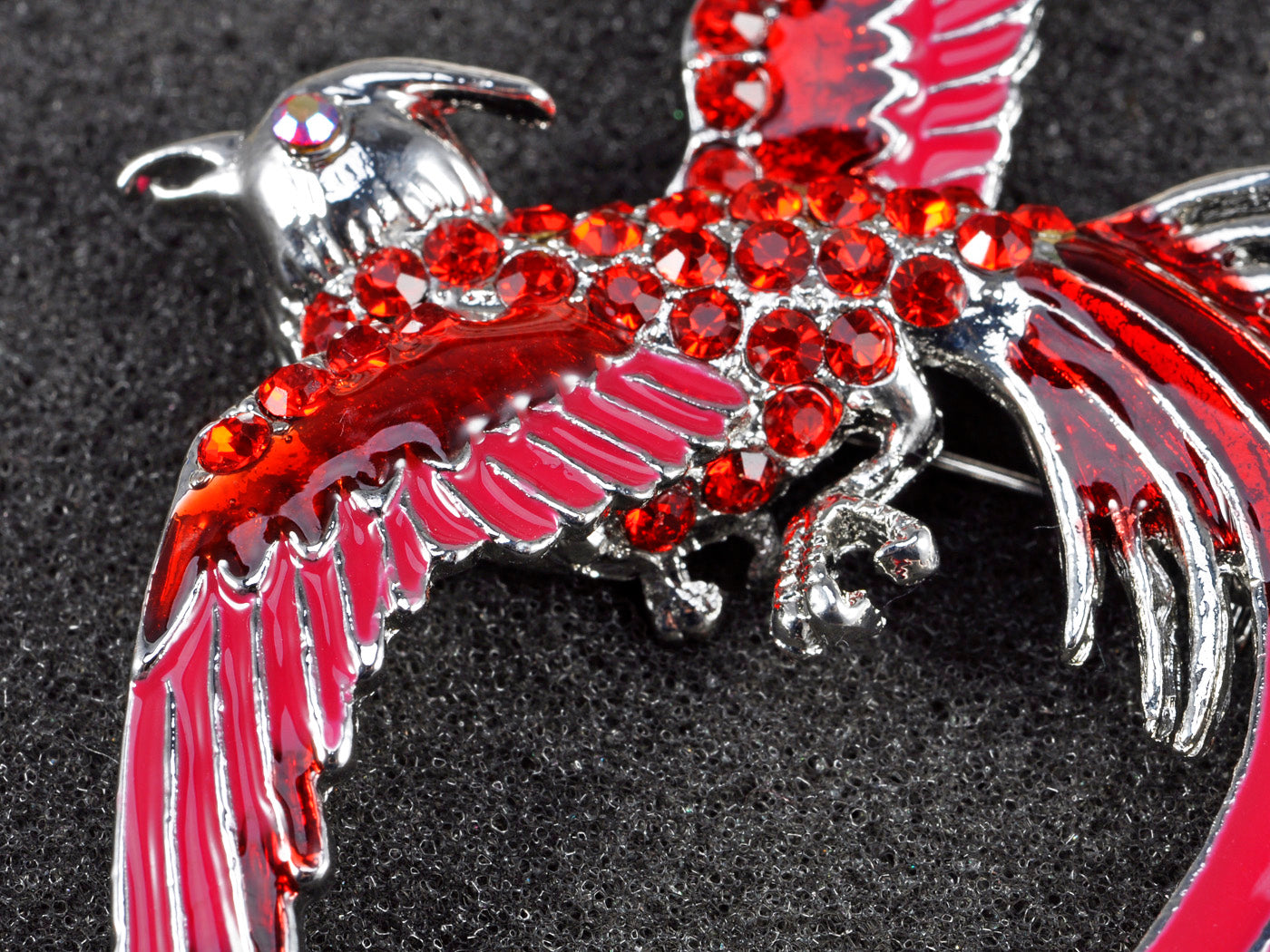 Red Enamel Flame Phoenix Fire Bird Resurrection Survivor Brooch Pin