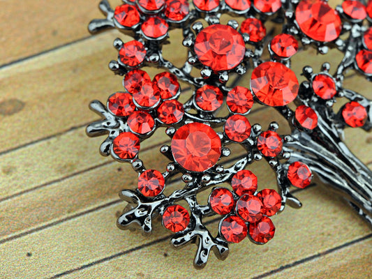 Gun Orange Red Apple Fruit Floral Tree Brooch Pin
