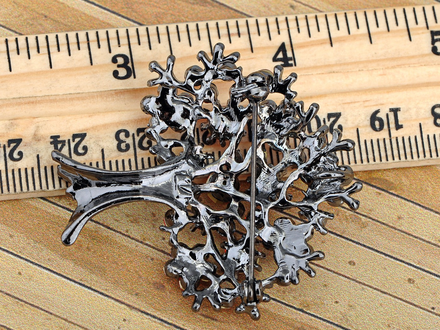 Gun Orange Red Apple Fruit Floral Tree Brooch Pin