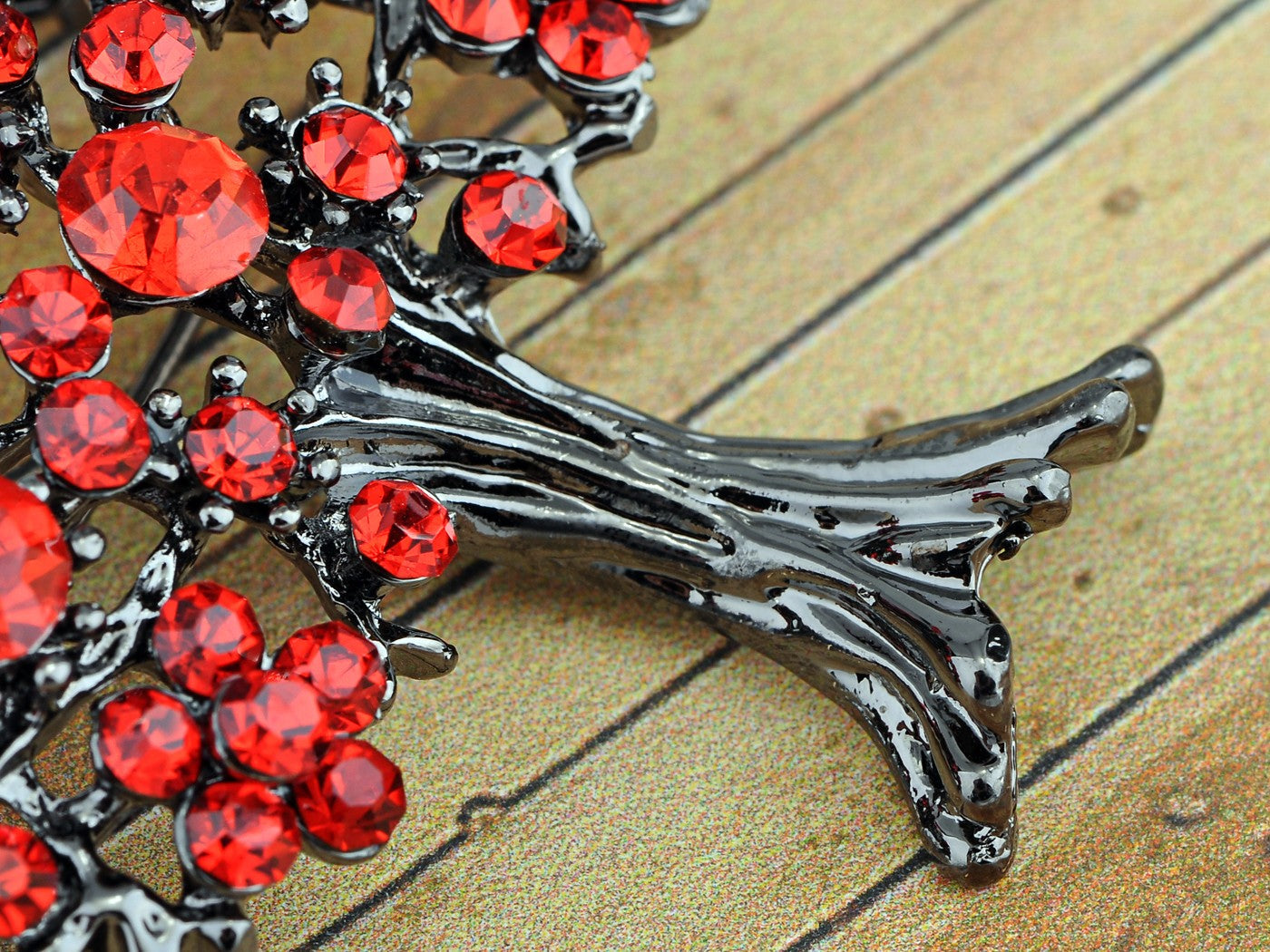 Gun Orange Red Apple Fruit Floral Tree Brooch Pin