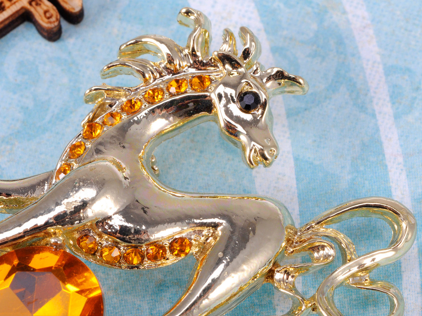 Topaz Running Horse Animal Pin Brooch