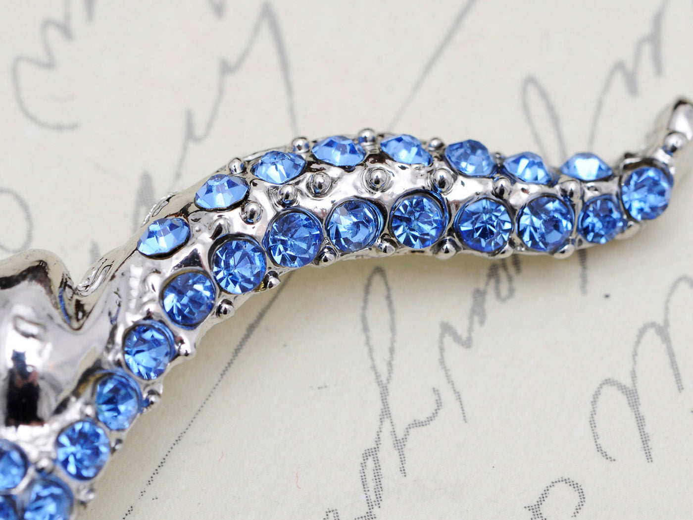 Sapphire Blue Crocodile Alligator Animal Pin Brooch