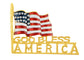 Stripes Enamel God Bless America Usa Flag Brooch Pin