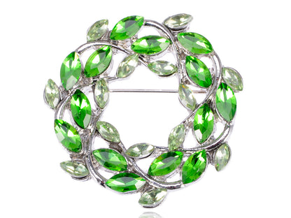 Green Fresh Spring Leaves Pin Brooch