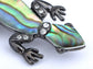 Gun Colored Abalone Lizard Brooch Pin